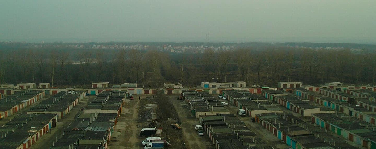 Vista aérea de un área de Kursk. Líneas rojas Ucrania