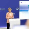 Ursula von der Leyen en la rueda de prensa sobre la estructura y las carteras propuestas para el Colegio de Comisarios. vicepresidencia