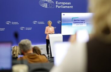 Ursula von der Leyen durante la rueda de prensa sobre la estructura y las carteras propuestas para el Colegio de Comisarios. Foto: Mathieu Cugnot - EC Audiovisual Services / ©European Union, 2024