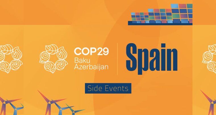 Graphic design of the Spanish Pavilion at the COP29 in Baku, Azerbaijan