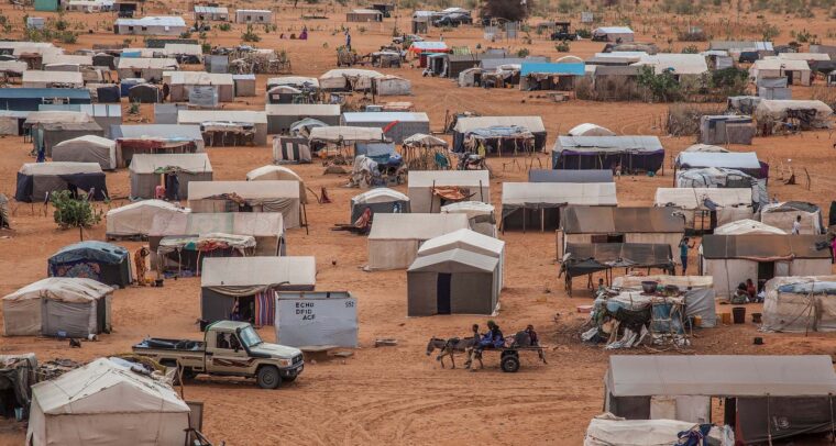 Daytime image of the Mbera refugee camp in Mauritania. Private sector