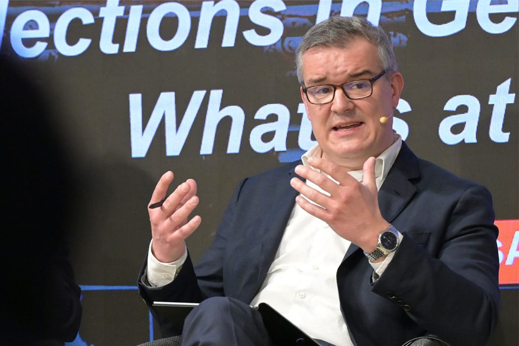 André Härtel en la mesa redonda ‘‘Elecciones en Alemania: ¿cuánto nos jugamos?’’. Foto: © Real Instituto Elcano.