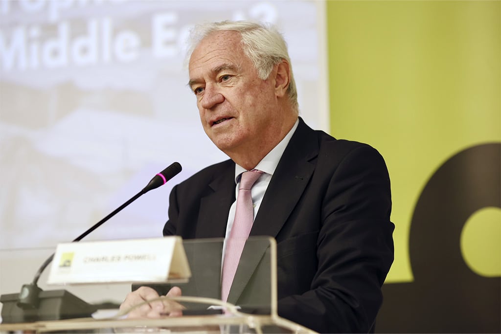 Charles Powell at the roundtable ‘How Europe can re-engage to halt the catastrophe in Gaza?’. Photo: © Elcano Royal Institute.