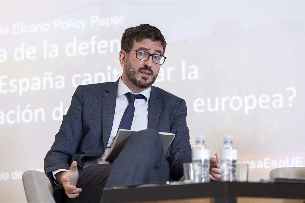Luis Simón at the presentation of the Elcano Policy Paper: ‘The defence dilemma: can Spain ride Europe’s defence revival?’. Photos: © Elcano Royal Institute