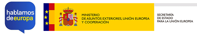 Logos de Hablamos de Europa y de la Secretaría de Estado para la Unión Europea del Ministerio de Asuntos Exteriores, Unión Europea y Cooperación.