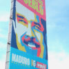 Valla publicitaria de la candidatura de Nicolás Maduro durante las elecciones de julio de 2024 en la vía pública en Barcelona (Venezuela). Sobre una imagen ilustrada de Maduro, el slogan “La fe en nuestro pueblo” y debajo las palabras Maduro presidente, con la imagen de Hugo Chávez Frías y el logo del PSUV.