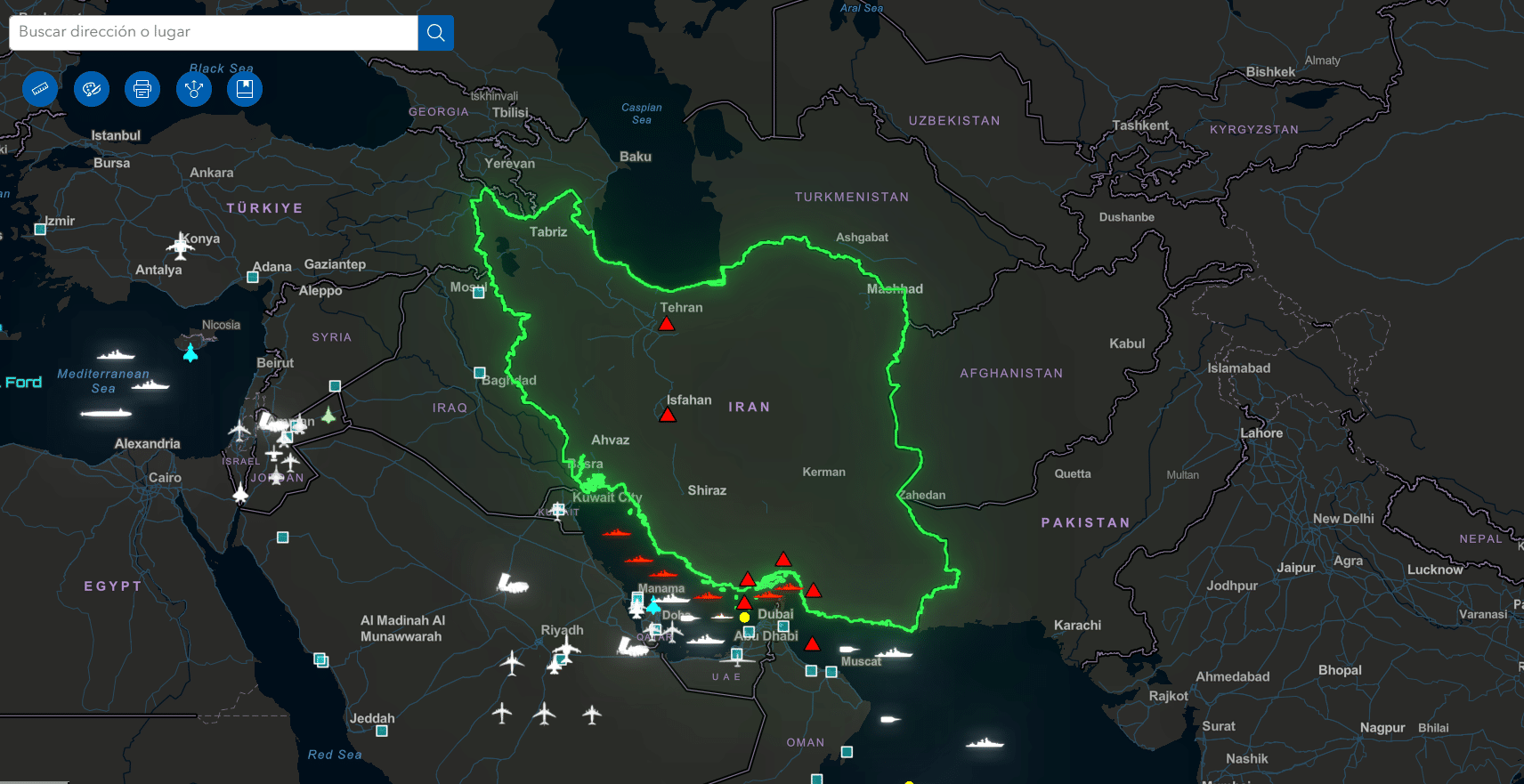 Mapa interactivo Iran